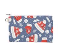 Sombreros y manoplas de Navidad, monedero, monedero, bolsa divertida para teléfono celular, mini cartera, monedero, pequeño soporte para llaves para mujeres y hombres