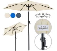 Sombrila de jardín beige Ø200cm UV80+ inclinable con funda