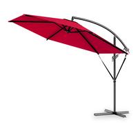 Sombrila de jardín roja Ø330cm UV50+ inclinable con base