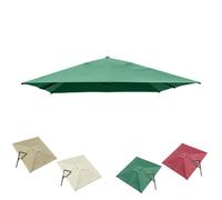 Sombrilla, 3x3m Cuadrado Cantilever Umbrella Canopy 8 Varillas Piscina Sombrilla Tela de Reemplazo, Patio Patio Cubierta Superior Desplazada Anti-UV Tapa Individual(Dark Green,3m (10') Single top)