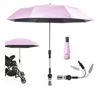 Sombrilla Carro Bebe Universal, Diámetro 90cm, Equipado con Un Soporte Flexible y Universal de 360°, Abrazadera de Fijación, Parasol Carro Bebe Resistente a Los Rayos UV, para Silla de Paseo y Buggy