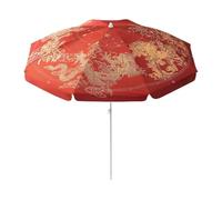 AWHAO Sombrilla China para Patio Exterior, Multifunción, Impermeable Y Resistente, para Playa, Piscina Y Jardín, Rojo