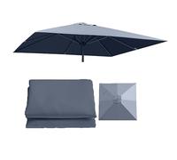 Sombrilla cuadrada de 3 m para patio,con 8 varillas,tela de repuesto para sombrilla de mesa,cubierta superior para sombrilla de piscina,lona anti-UV(Grey)