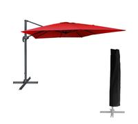 Sombrilla cuadrada molokai 3x3m roja + funda