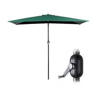 Sombrilla de Exterior de Media caña de 200 x 100 cm con manivela, protección UV y toldo estándar para balcón, Porche o cafetería - Roja
