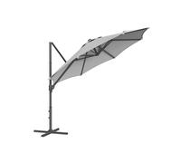 Sombrilla de Jardín 300 cm Giratoria Inclinación Fluida Gris Paloma
