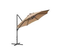 Sombrilla de Jardín 300 cm Giratoria Inclinación Fluida Marrón Camello