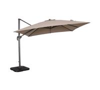 Sombrilla de jardín 3x3 tela parasol cortavientos de exterior Beige agrisado ...