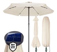Sombrilla de jardín Atenas crema Ø330cm 24 LEDs solar
