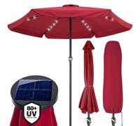Sombrilla de jardín Atenas crema Ø330cm 24 LEDs solar