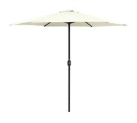 Sombrilla de jardín con palo aluminio blanco arena 270x246 cm