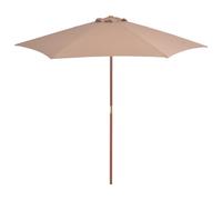 Sombrilla de jardín con palo de madera gris taupe 270 cm