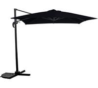Sombrilla de jardin deportada "soleil" - cuadrada - 2.5 x 2.5 m - negro