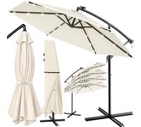 Sombrilla de jardín Haiti crema Ø300cm 24 LEDs solar