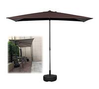Sombrilla de jardín tipo media sombrilla para balcón con base semicircular, moderna y elegante para espacios pequeños o para colocar contra la pared o la ventana, altura ajustable de 170 cm a 255 cm