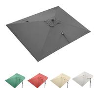 Sombrilla de jardín voladiza de 3 m x 4 m con 8 varillas,tela de repuesto rectangular,cubierta superior para sombrilla de jardín y patio grande(Gray)