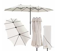 Sombrilla de jardín XXL doble crema 460x270cm UV80+