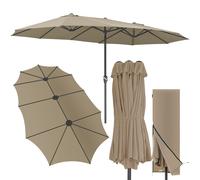Kingsleeve® Sombrilla Grande Doble XXL 460x270cm Parasol Jardín Protección UV 80+ Funda Protectora Terraza