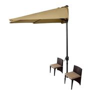 Sombrilla de media luna color burdeos para montar en la pared, sombrilla para jardín, cenador, piscina, terraza y balcón, elegante solución de sombra semicircular, Leonado, 300x150cm