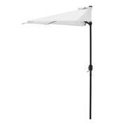 casa.pro Sombrilla de Media Pantalla Eger Sombrilla Terraza Exterior con Manivela Parasol Semicircular para Jardín Acero Tejido 100% Poliéster 160 g/m² 300 x 150 x 230 cm Blanco