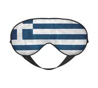 Sombrilla de ojos con bandera griega súper suave y cómoda con correa ajustable, cubierta de ojos cero presión ocular
