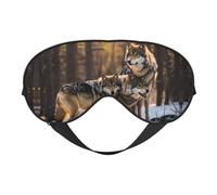 Sombrilla de ojos con estampado de lobos, para hombres y mujeres, avión, viaje, siesta, noche