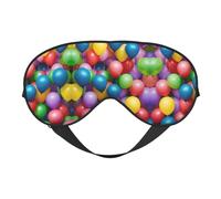 Sombrilla de ojos con globos de colores, azul cielo, súper suave y cómoda, con correa ajustable, cubierta de ojos cero presión ocular