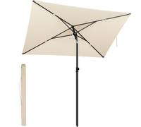 SONGMICS Sombrilla de Patio, 190 x 120 cm, Parasol de Exterior, Protección UPF 50+, Techo Inclinable, Jardín Terraza Playa, Bolsa de Transporte, Base No Incluida, Beige GPU024LZ01