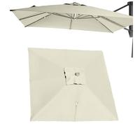 Sombrilla de patio cuadrada de 3 x 3 metros,tela de repuesto con 8 varillas,cubierta superior de repuesto anti-UV(Beige Single top 3x3m/10ftx10ft)