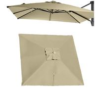 Sombrilla de patio cuadrada de 3 x 3 metros,tela de repuesto con 8 varillas,cubierta superior de repuesto anti-UV(Khaki Single top 3x3m/10ftx10ft)