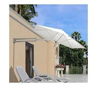 Sombrilla de Patio de Aluminio con función de inclinación para jardín y balcón, Parasol portátil de Pared para Patio y jardín (Blanco)