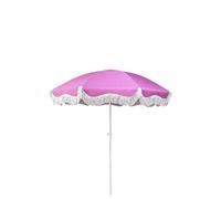 Sombrilla de patio estilo bohemio playero con flecos, 1,98 m, rosa, para exteriores, mercado, mesa, boda, parasol, UPF50+, borla, bolsa de transporte portátil, inclinación ajustable, 8 varillas.