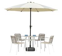 Sombrilla De Patio Sombrilla Redonda De 270 Cm con 8 Varillas, Sombrilla De Mercado, para Parque Acuático, Césped, Jardín, Plaza, Restaurante Occidental (Caqui)