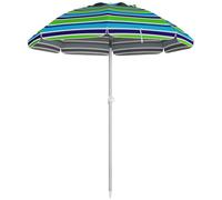 Outsunny Sombrilla de Playa con Reclinación 45° Ø178x205 cm Multicolor