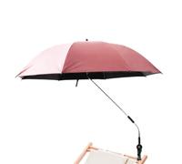 Sombrilla de playa ajustable 360, protección UV UPF 50+, sombrilla portátil con abrazadera, para silla, silla de ruedas, cochecito, carrito de golf, piscina de playa, para acampar, pescar, patio
