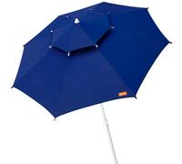 Sombrilla de Playa Aktive Antiviento Doble Techo 8 Varillas 280 Cm, Azul