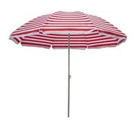 Sombrilla de playa grande de 220 cm, 8 varillas, protección solar UPF 50+, sombrilla de patio al aire libre para fiestas, no requiere base, color rojo, 2,2 m, solución de sombra de jardín