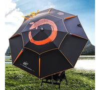 Sombrilla de Playa Negra con Anclaje para Arena e inclinación automática, ø 200 cm, Altura Ajustable, protección contra la llia, Resistente al Viento, Ligera y Robusta, 220 cm, 240 cm, 260 cm