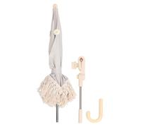 Sombrilla de Playa para Niños con Flecos, Sombrilla Plegable Compacta para Sombrilla, Abrazadera para Cochecito, Sombrilla para bebé con Material de Tela Oxford para (Beige con