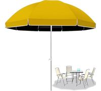 Sombrilla de playa redonda portátil de 1,8 m, ligera, protección UV, para mercado, patio, terraza, fácil instalación, color albaricoque, ideal para relajarse al aire libre