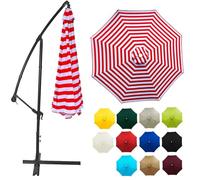 Sombrilla de Repuesto para Patio de 2-4.0m, 6/8 Costillas Toldo de Repuesto para Sombrilla de Exterior Impermeable UV, para Piscina Mesa de Mercado, Reemplazar la tapa(Striped red,(8Rib)350cm)