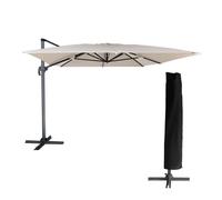 Sombrilla excéntrica molokai rectangular 3x4m beige + funda