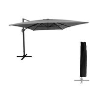 Sombrilla excéntrica molokai rectangular 3x4m gris + funda