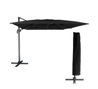 Sombrilla excéntrica molokai rectangular 3x4m negra + funda