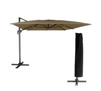 Sombrilla excéntrica molokai rectangular 3x4m topo + funda