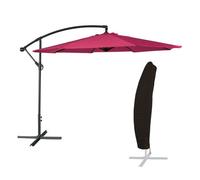 Sombrilla excéntrica oahu redonda 3,50 m de diámetro color fucsia + funda