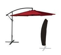 Sombrilla excéntrica oahu redonda 3m de diámetro color rojo + funda