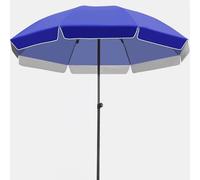 Sombrilla grande de 8 pies para patio al aire libre, toldo redondo, portátil, 8 varillas, sombrilla de jardín para terraza, balcón, playa y piscina, elegante sombrilla azul para mercado