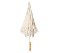 Sombrilla hecha a mano con encaje, Paraguas de Encaje Vintage Retro Parasol Flor Hecha a Mano Bordado Parasol Boda Novia Decoración de Fiesta Fotografía Paraguas(L 44cm-Beige)
