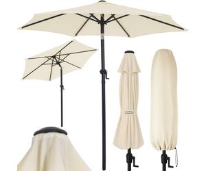 Sombrilla inclinable Fiji aluminio beige 200cm con manivela